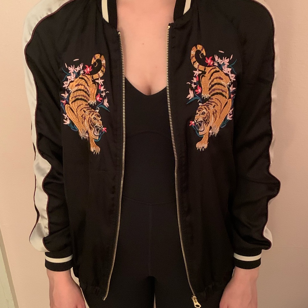 Bombed Jacket with Tigers